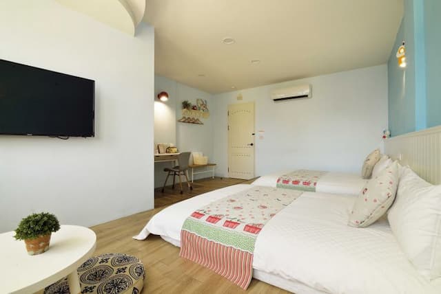 日安美好民宿|法式田園風|車站-天空之城四人房-2