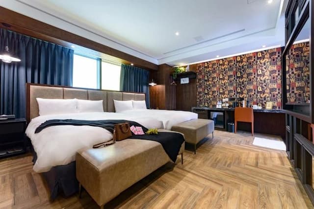 挪威森林文創館|超大溜滑梯、孩童滑步車道-文創溫馨家庭房(18:00後可入住)-4