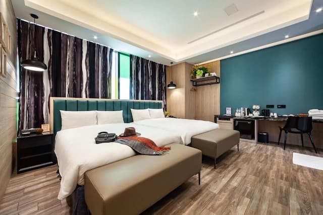 挪威森林文創館|超大溜滑梯、孩童滑步車道-文創溫馨家庭房(18:00後可入住)-3